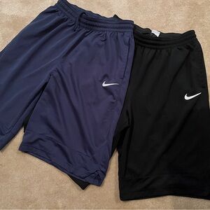 Nike Black and Blue Athletic Shorts Lightweight Performance